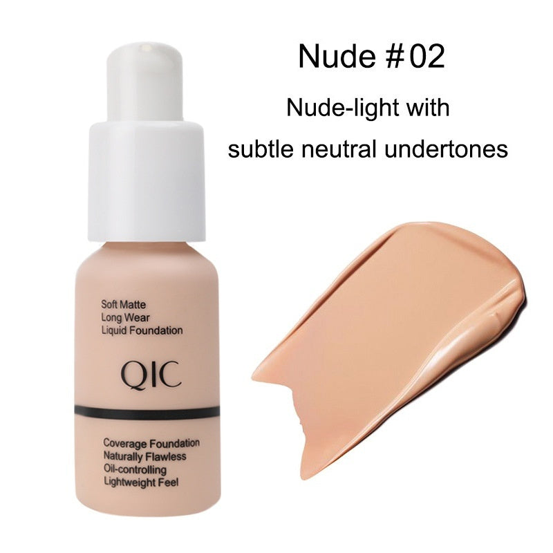 QIC Concealer Smear-proof Makeup Waterproof Invisible Pore Liquid Foundation