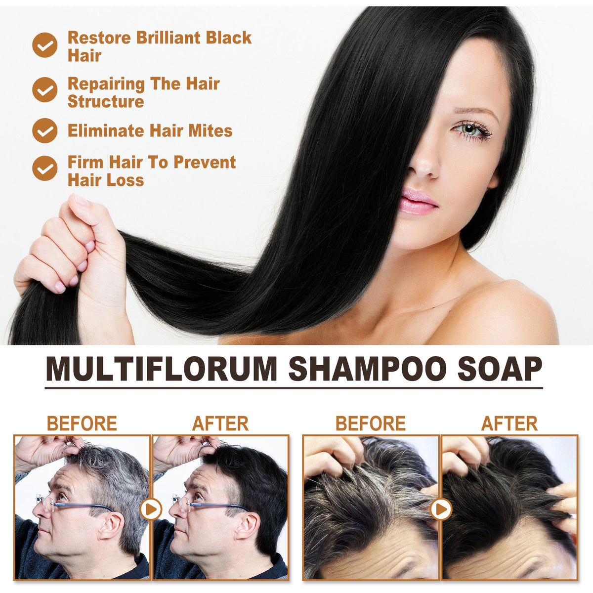 Ouhoe Polygonum Multiflorum Shampoo Soap Hair Root Repair