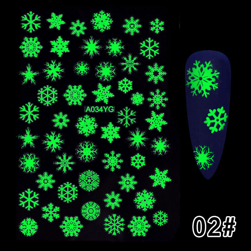 Flower New Halloween Party Luminous Adhesive Nail Stickers
