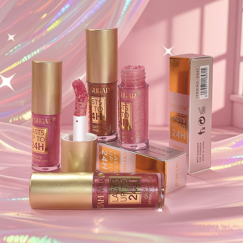 Sam Sugar 6-color Lifting Thin And Glittering Pearlescent Lip Lacquer