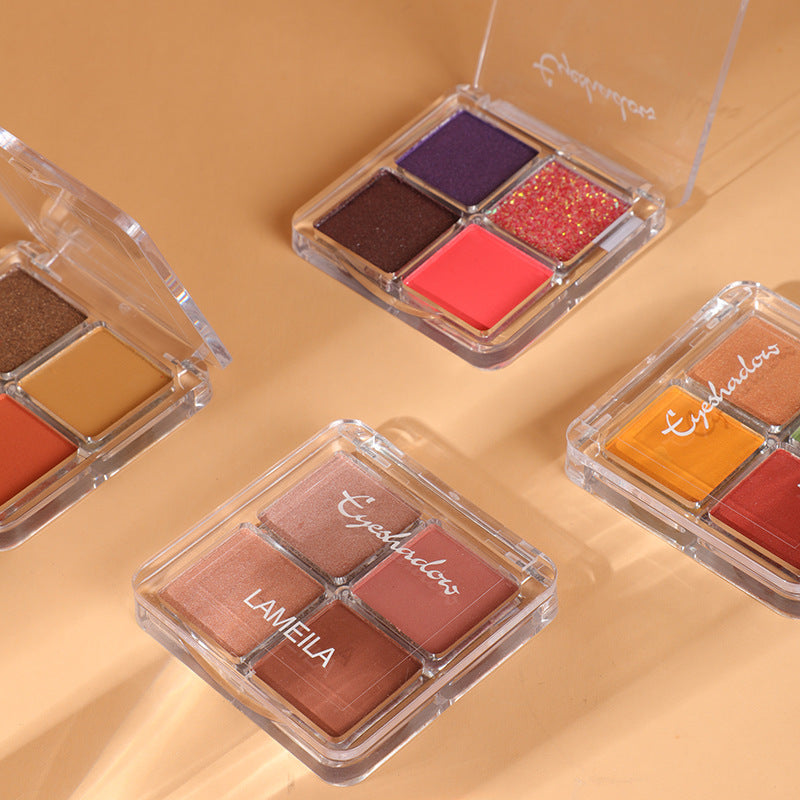 Lameimla Pearlescent Waterproof Beauty Sequin Four-Grid Eyeshadow