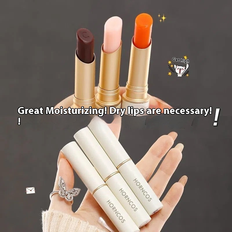 Horncos Moisturizing Anti-drying Peeling Light Lip Lines Plain Face Color-changing Lipstick