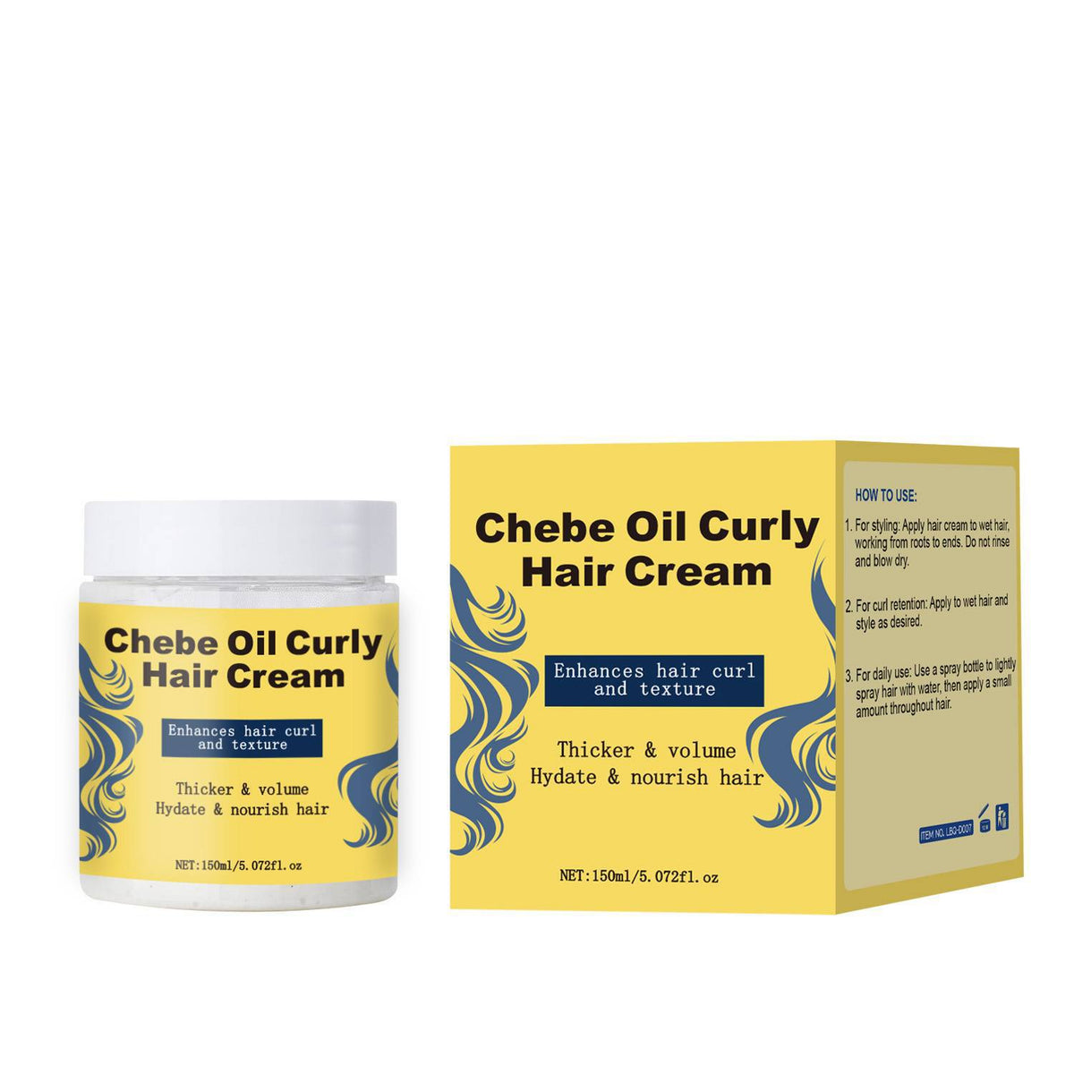 Chebe Curly Hair Double Eyelid Cream Fluffy Hair Care