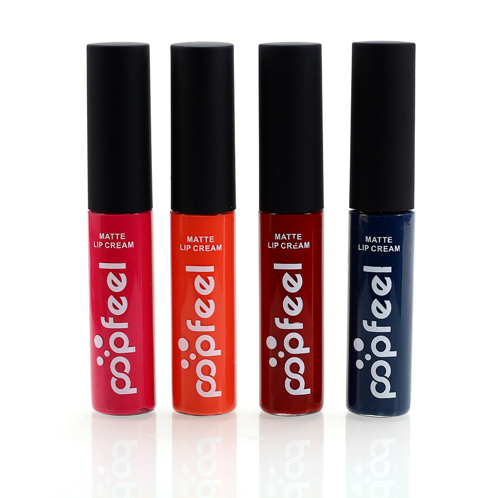 Popfeel Cosmetics Matte Liquid Lip Gloss Lip Gloss Nude Orange Lasting Lip Makeup