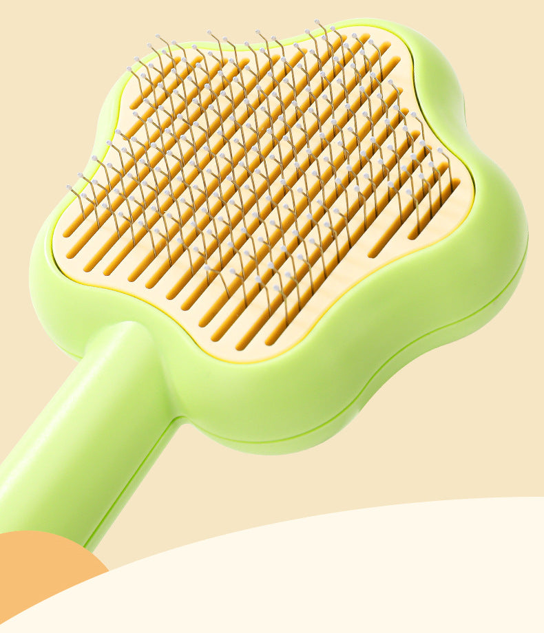 Cat Comb Magic Wand Self Cleaning Pet Comb Stainless Steel Needle Comb