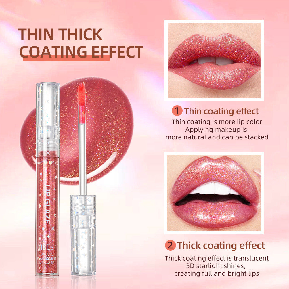 Qibest Long-Lasting Moisturizing People Mermaid Lip Lacquer Colorful