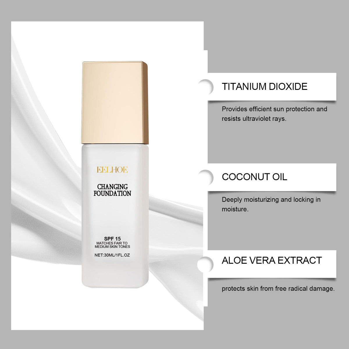 Eelhoe Moisturizing And Nourishing Liquid Foundation Natural Light Concealer Brightening And Rejuvenating