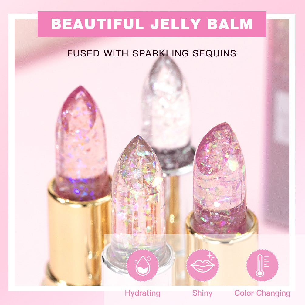 Qibest Shiny Jelly Temperature Change Lipstick Hydrating