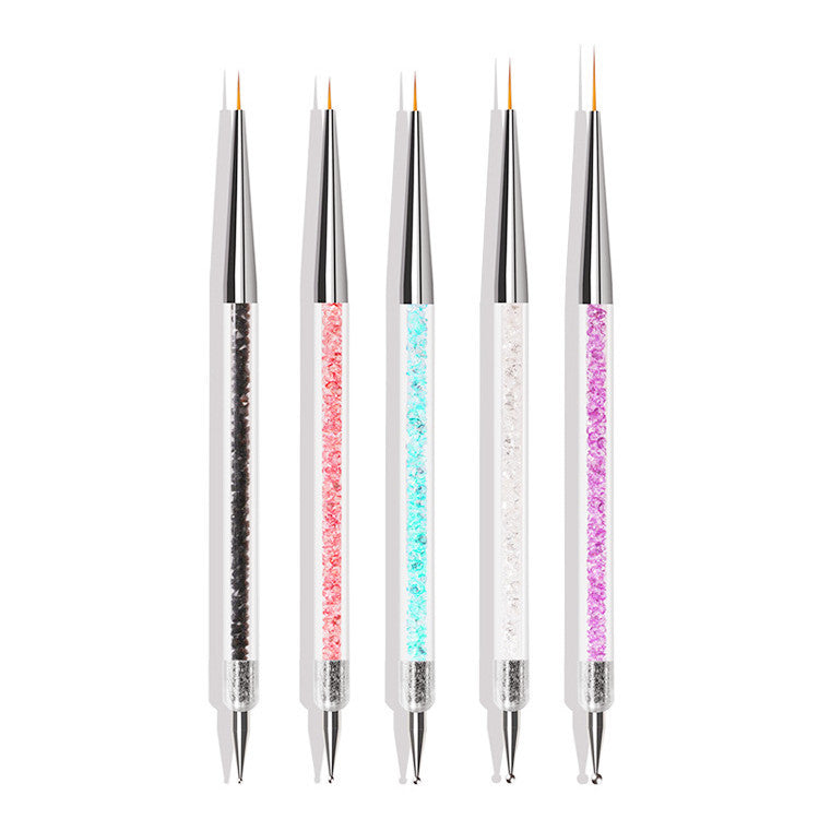 5pcs Set Of Brushes, Point Drill, Draw Line And ted Nail Pen