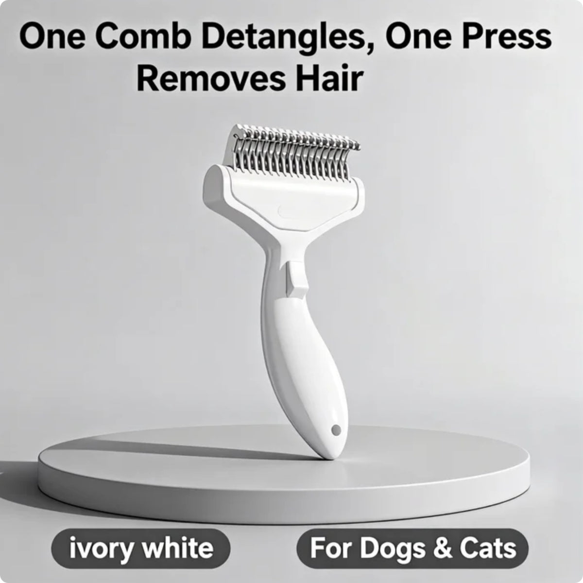 Pet Dematting Comb For Cats Dogs, Self Cleaning Deshedding Brush With Stainless Steel Blades, 26 Angle Undercoat Rake For Removing Loose Hair And Tangles, Grooming Tool For Long Short Haired Pets