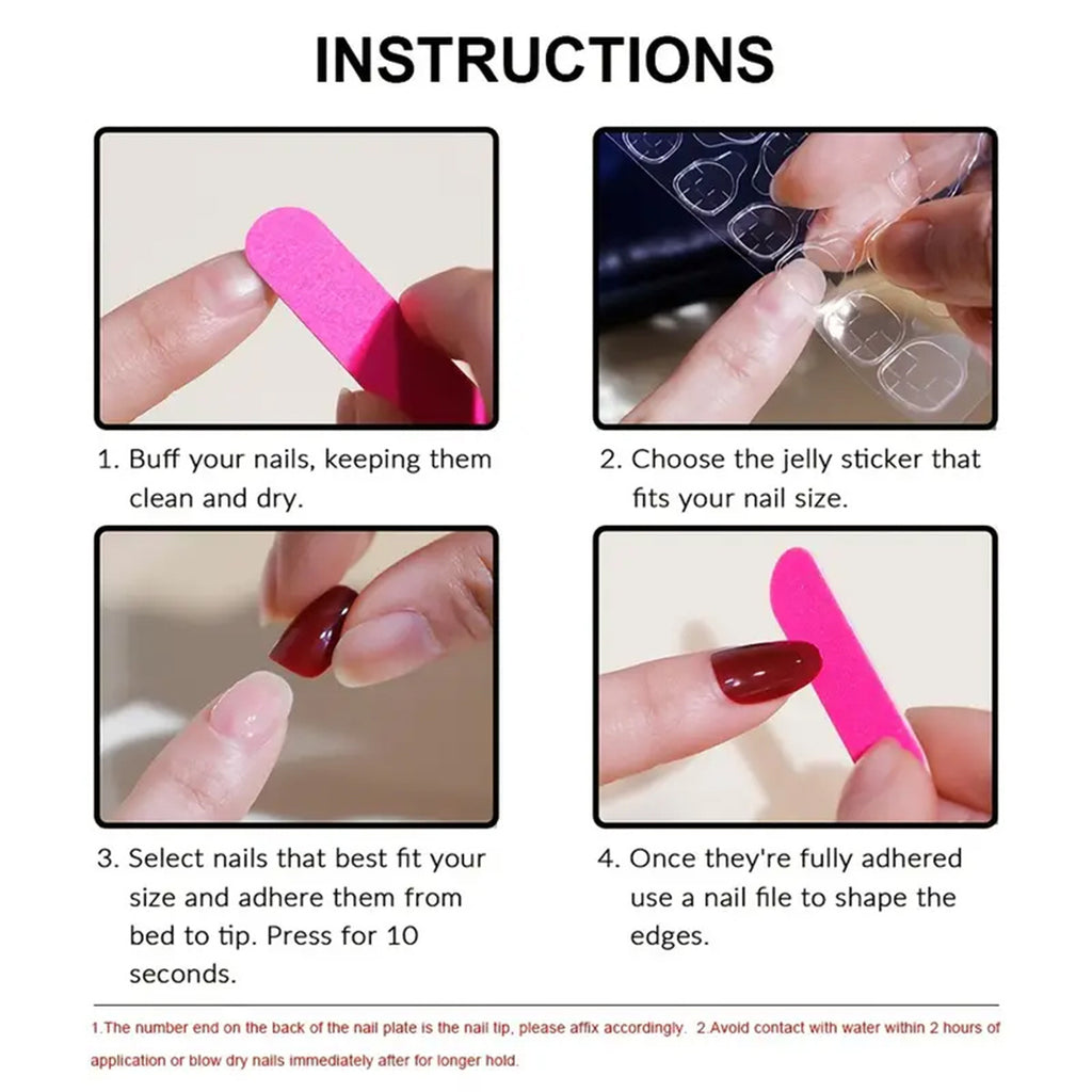 Long Water Pipe Wear Diamond Embellishment Nail Tip Patch
