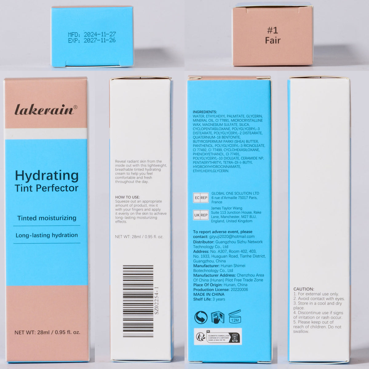 Lakerain Long-Lasting Moisturizing Even Skin Color Concealer Moisturizing Light Foundation Cream