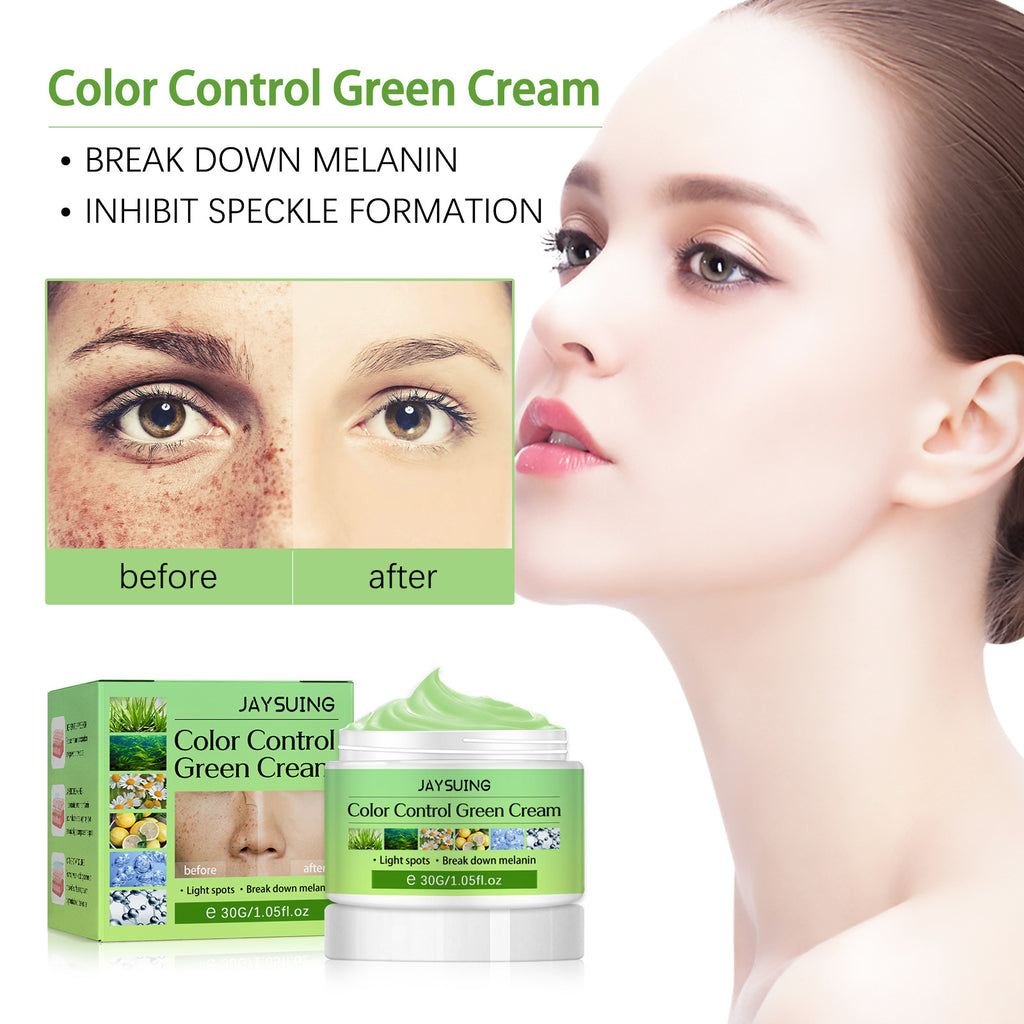 Jaysuing Lighten Spots Green Cream Freckles Decompose Pigments