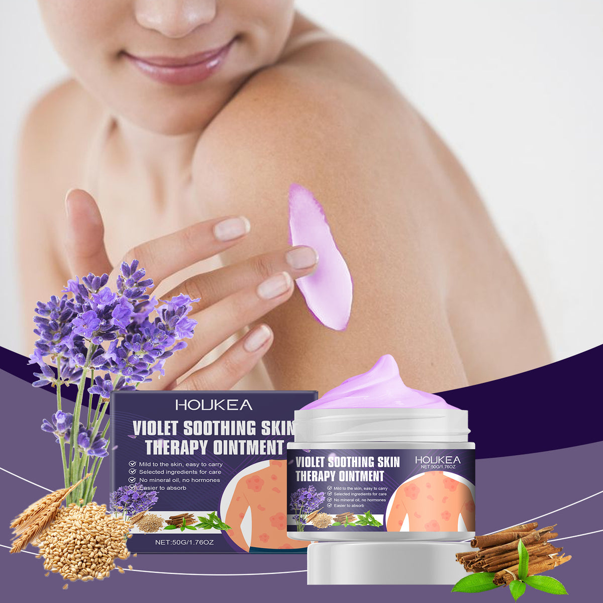Houkea Violet Skin Care Soothing Cream