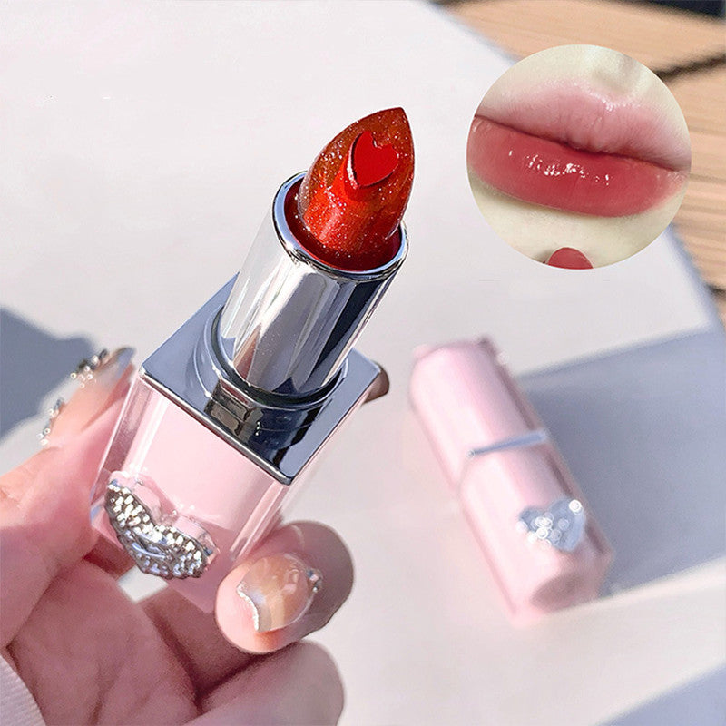 Gege Bear Crystal Transparent Runcai Sandwich Lipstick Glossy Mirror