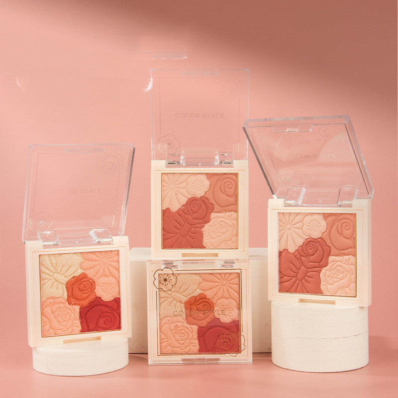 COLOR STYLE Embossed Petal Natural Contouring Highlight Blush Palette