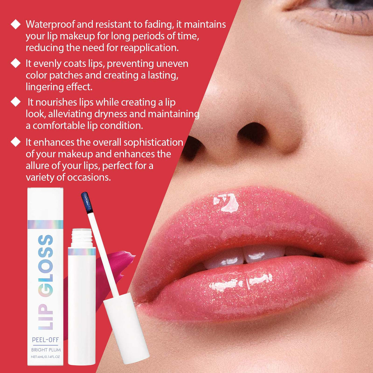 Peel-Off Moisturizing Glossy Portable Lip Makeup