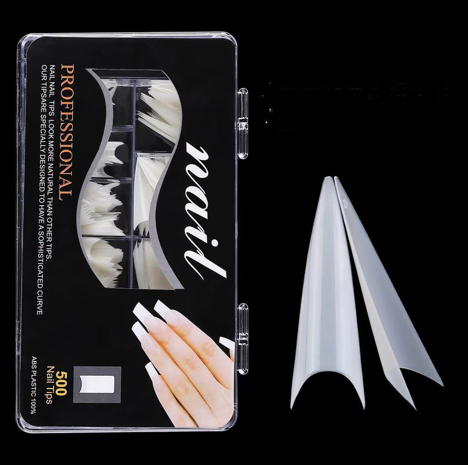 Empress Curve Nail Art Sheets, Pointed French Salon Nails, Long Pointed Fake Nail Sheets, Transparent Natural 100 Pieces And 500 Pieces