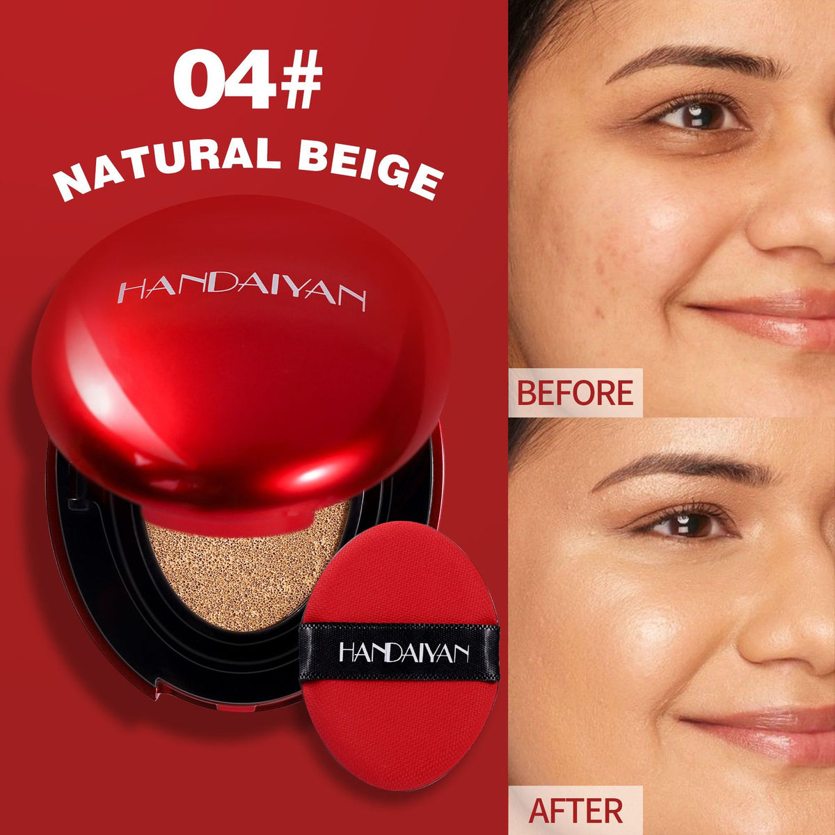 Handaiyan 6 Colors Concealing Foundation With Air Cushion Lasting Moisturizing