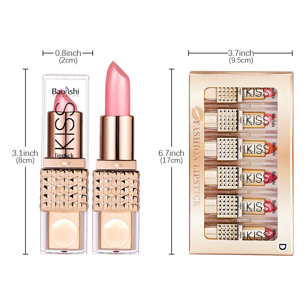 Baolishi Universal Pearlescent Sequins Colorful Lipstick Kit