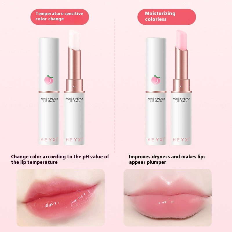 Heyxi Honey Peach Lip Balm Temperature Change Lipstick Moisturizing And Nourishing Lasting