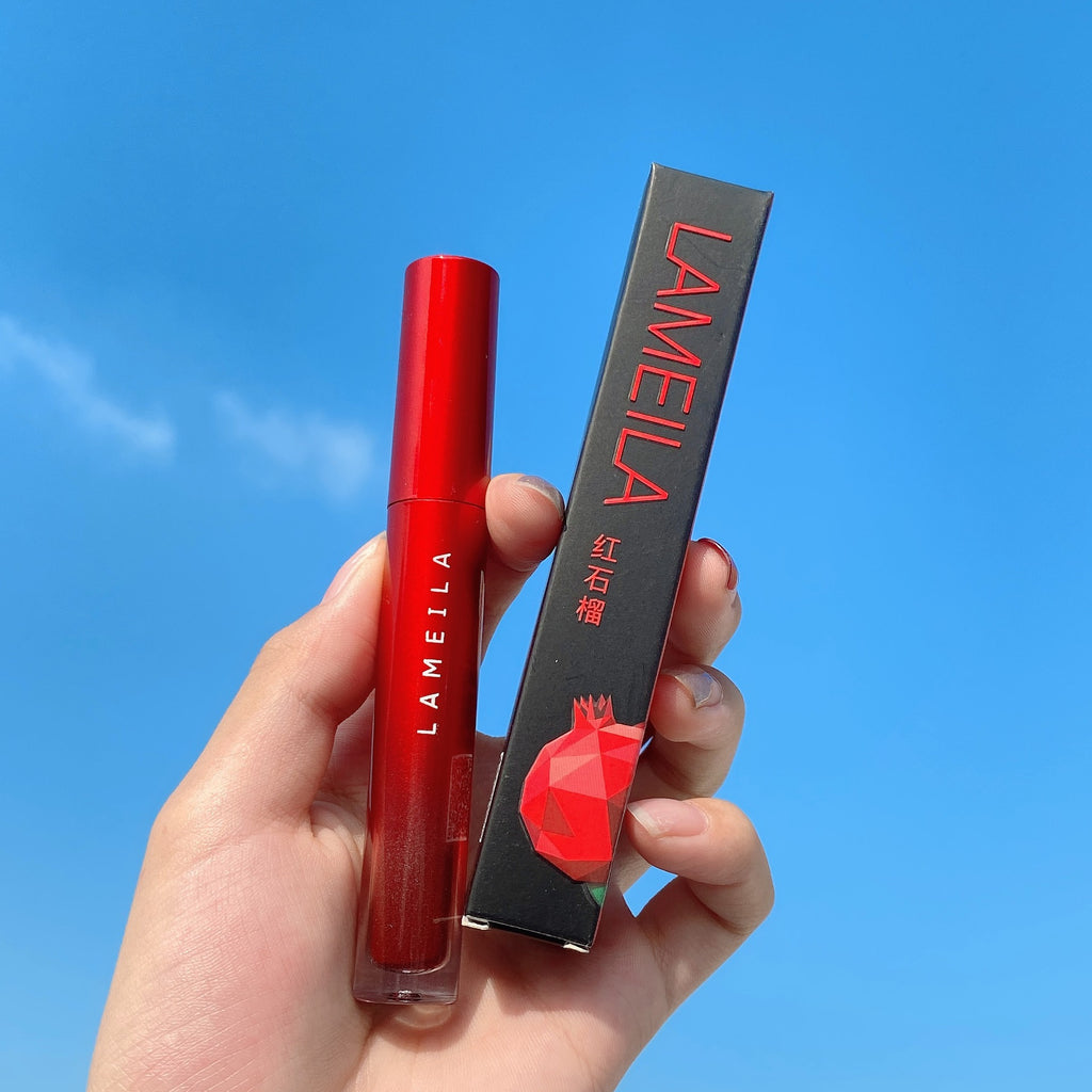 Lameila Red Tube Velvet Lip Lacquer Water Light Mirror Matte Finish Lip Lacquer