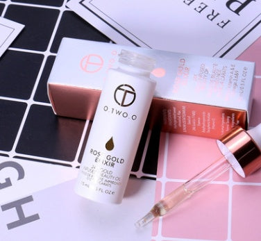 O.TWO.O 24k Rose Gold Elixir Skin Make Up Oil For Face Essential Oil Before Primer Foundation Moisturizing Face Oil Anti-aging