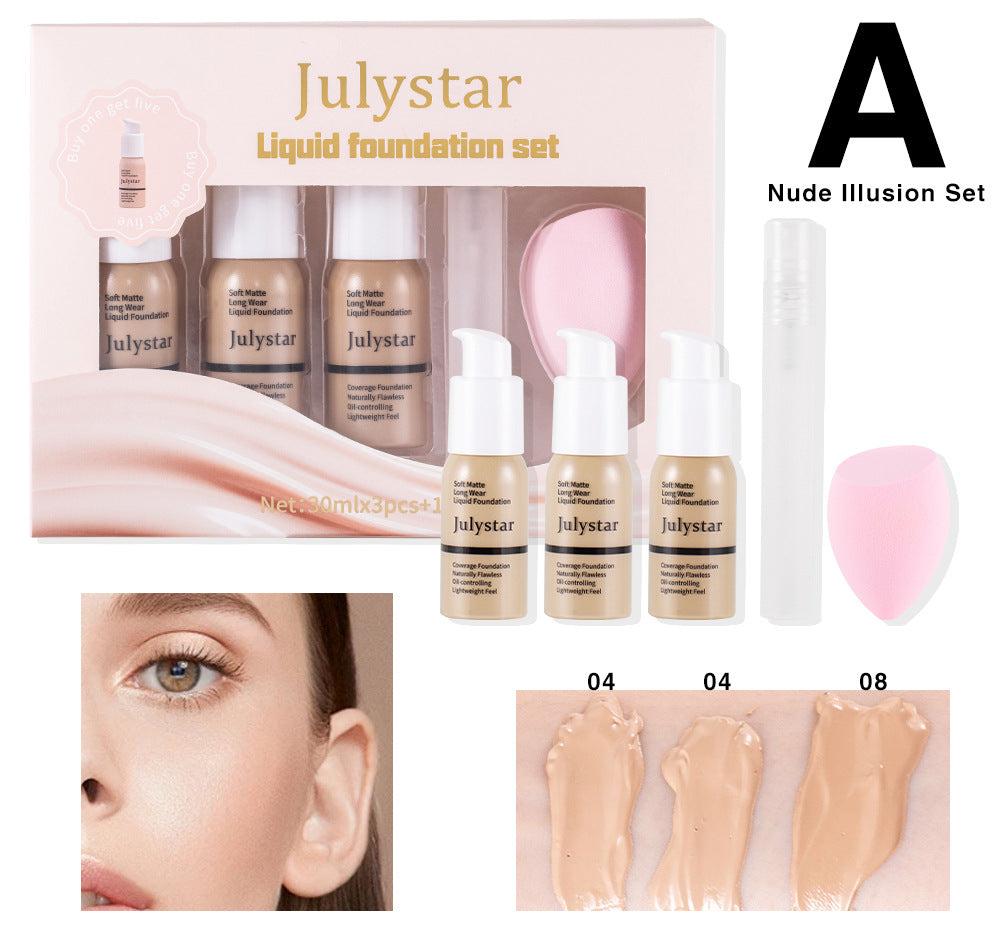 Julystar Concealer Long-lasting Finishing Liquid Foundation Suit