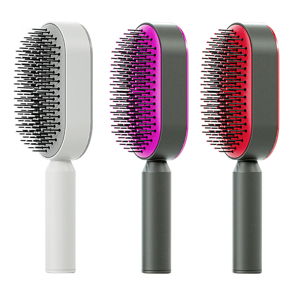 Self Cleaning Hair Brush For Women One-key Cleaning Hair Care Airbag Massage Scalp Comb Anti-Static Hairbrush