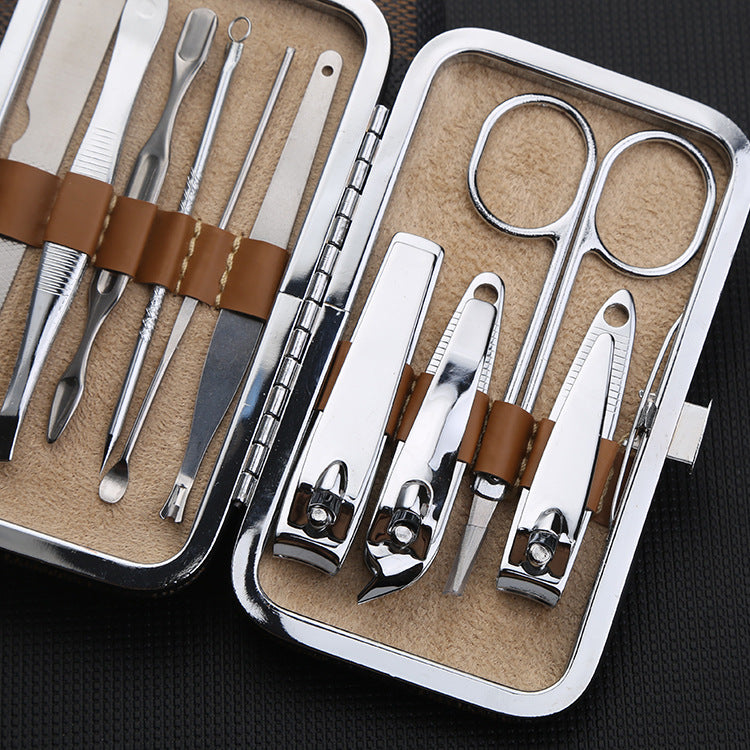 Checkered 10-piece set nail set