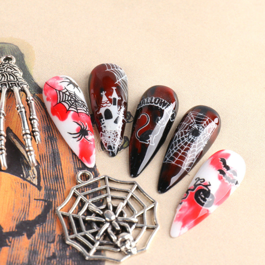 Nail Sticker Luminous Halloween Spider Skull Decal