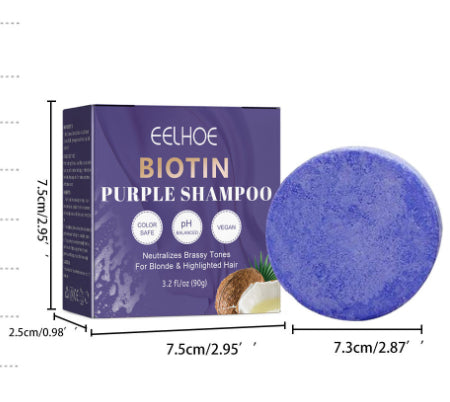 Eelhoe Biotin Purple Shampoo Soap Scalp Cleaning And Repairing Hair