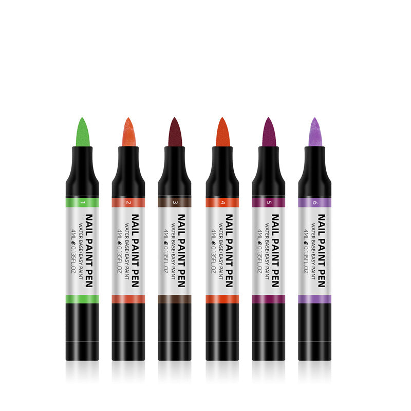 24 Color Nail Polish ting Pen 3D ting Flower Pen Drawing Nail Point Flower Pen Water-based Tasteless Nail Polish Pen