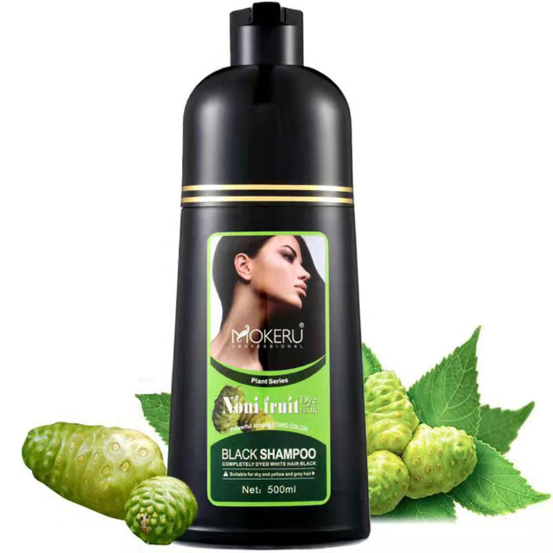 Mokeru Organic Natural Fast Hair Dye Only 5 Minutes Noni Plant Black Hair Color Dye Shampoo