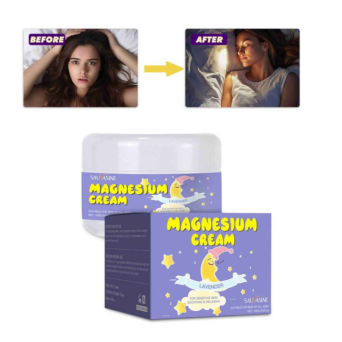 Sauvasine Universal Children's Magnesium Cream Lavender Cream