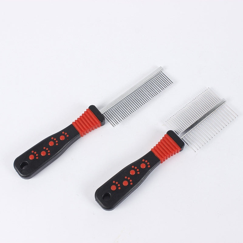 Pet Open Knot Double Row Density Comb Cleaning Beauty Massage
