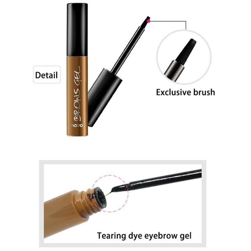 NOVO Peel Off Brown Black Eye Brow Tattoo Tint Waterproof Long-lasting Professional Eyebrow Gel Cream Mascara Eye Makeup Cosmetics