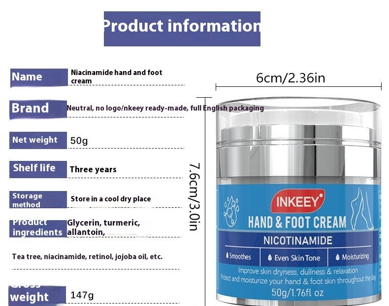 Inkeey For Nicotinamide Hand Cream To Brighten Skin Color