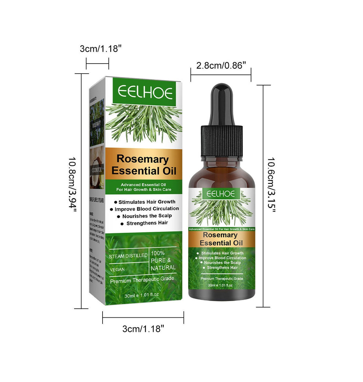 Eelhoe Rosemary Hair Care Essential Oil Anti-loss Hair Growth Hair Care Nourish Scalp Hair Roots