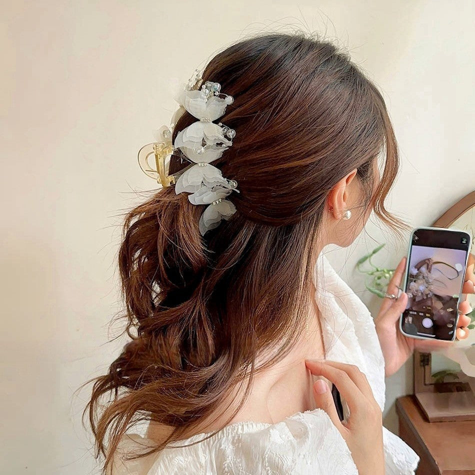 Ultra-fairy Sheer White Lively Butterfly Hair Clip