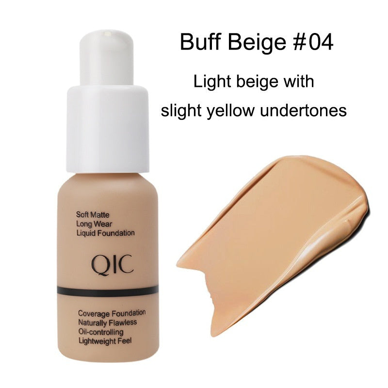 QIC Concealer Smear-proof Makeup Waterproof Invisible Pore Liquid Foundation