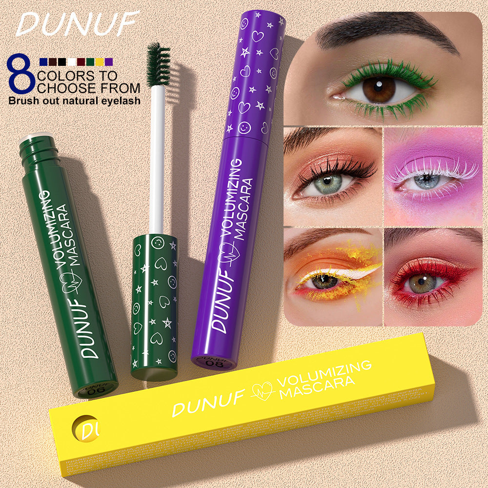 DUNUF Long Lasting Waterproof Thick Long Curling Color Mascara