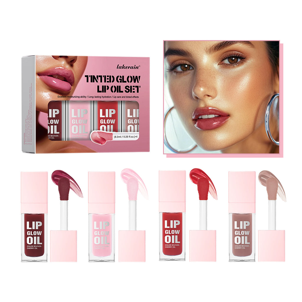 Lakerain Lip Oil Suit Nourishing Moisturizing Full Lips Mirror Water Light