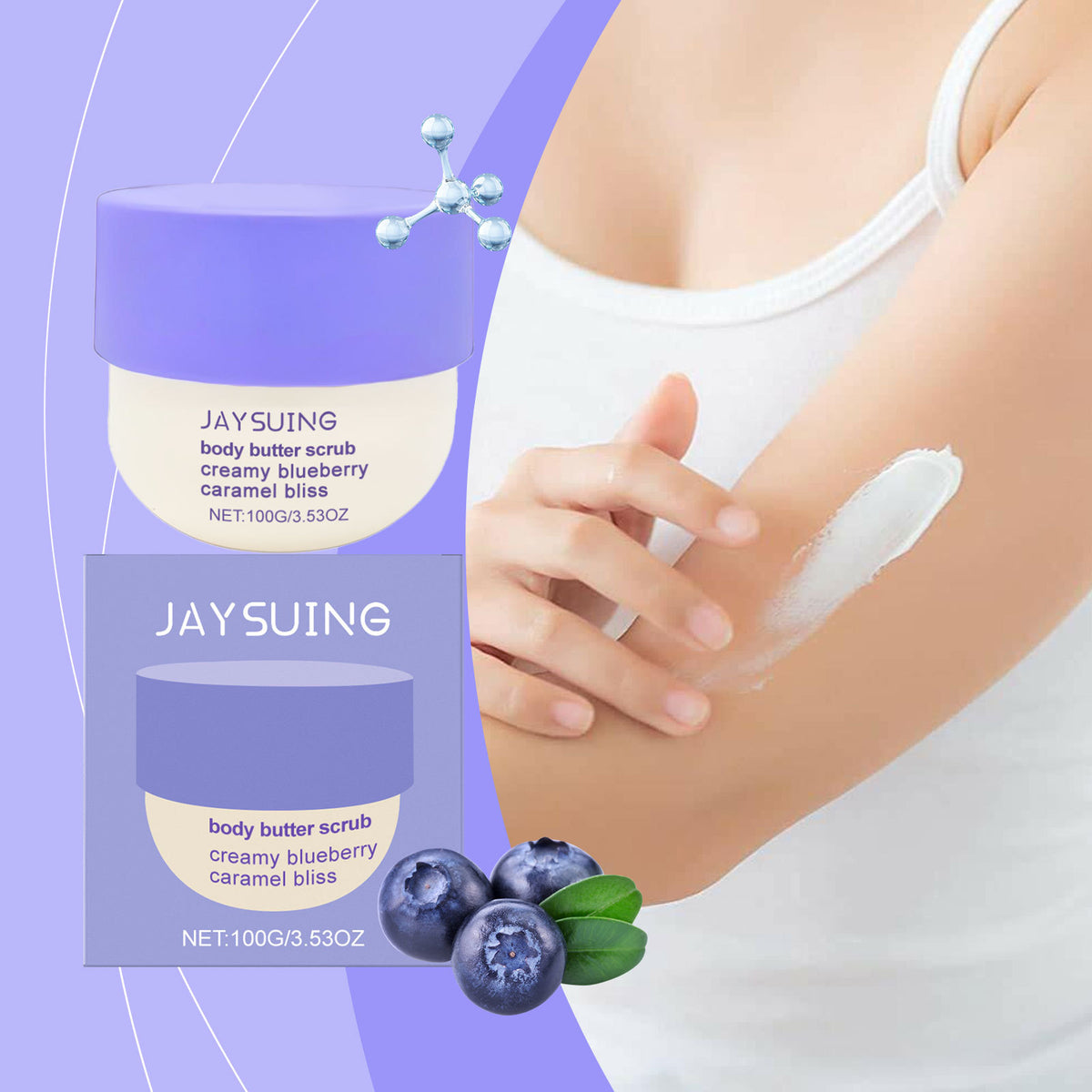 Jaysuing Blueberry Caramel Body Scrub Cream Mild