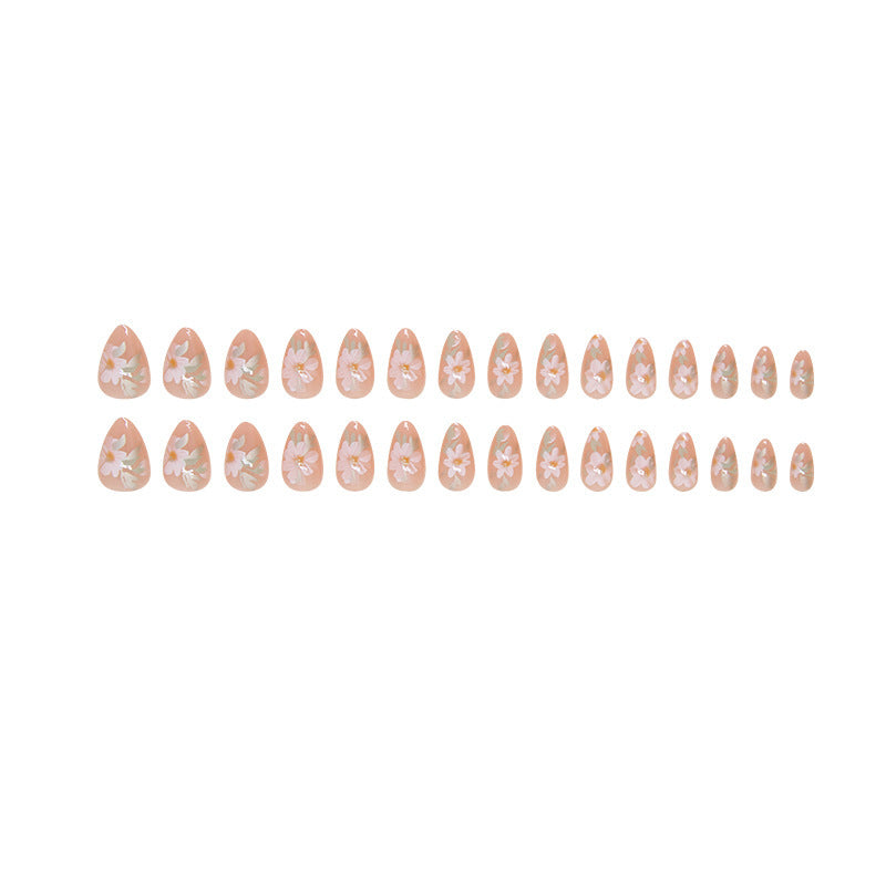 Nail Wear Nail Flower Nail Patch Short Almond