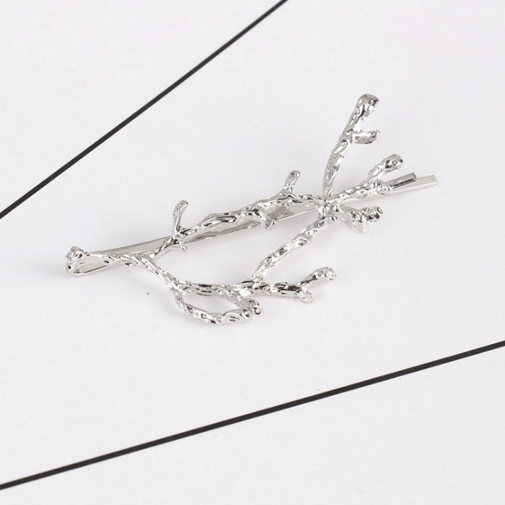 Korea hair accessories fairy antlers branch metal edge clip side clip hairpin fashion personality princess clip side folder