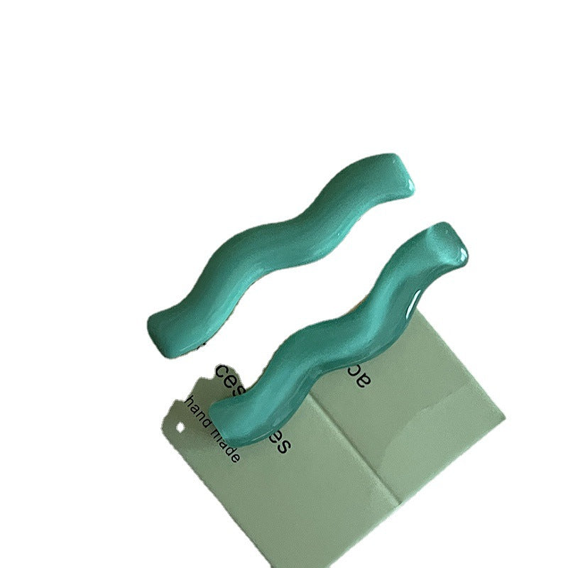 Candy Color Simple And Irregular Acrylic Wave Barrettes