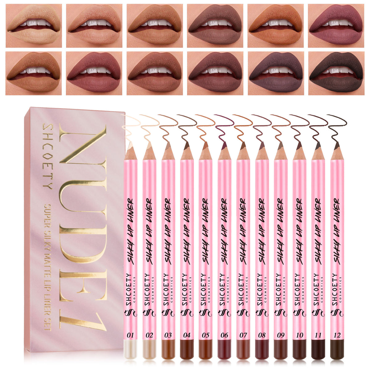Shcoety 12 Color Matte Lipstick Lip Liner Suit