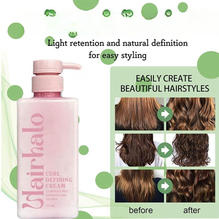 HairHalo Anti Frizz Moisturizing Curling And Styling Cream