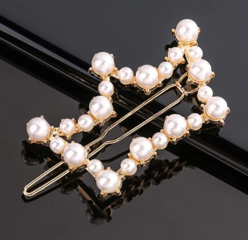 Women's Geometric Frog Buckle Clip Crown Bangs